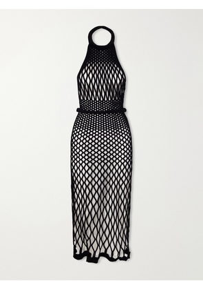 Givenchy - Velvet-mesh Halterneck Dress - Black - x small,small,medium