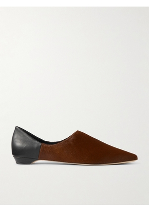 Jamie Haller - Collapsible-heel Leather And Calf Hair Mules - Brown - IT36,IT37,IT38,IT39,IT40,IT41,IT42
