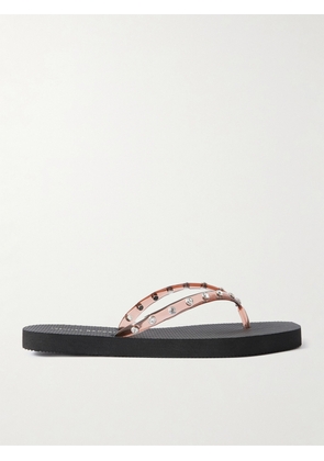 Loeffler Randall - Taryn Crystal-embellished Pvc Flip Flops - Black - US5,US6,US7,US8,US9,US10