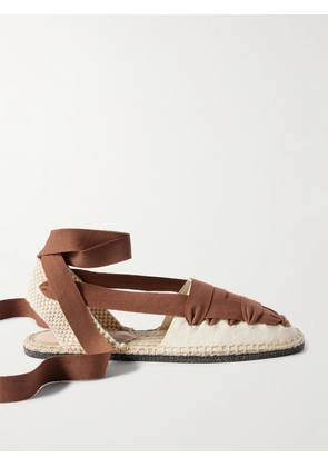 Loeffler Randall - Wilson Lace-up Canvas Espadrilles - Brown - US5,US6,US7,US8,US9,US10,US11