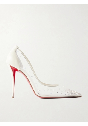 Christian Louboutin - Miss Z Degrastrass Perla 100 Embellished Leather-trimmed Mesh Pumps - White - IT36,IT36.5,IT37,IT37.5,IT38,IT38.5,IT39,IT39.5,IT40,IT40.5,IT41,IT41.5,IT42