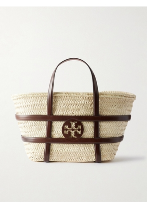 Tory Burch - Ella Leather-trimmed Woven Straw Tote - Neutrals - One size