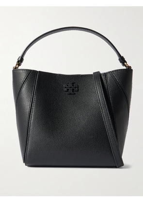 Tory Burch - Mcgraw Small Paneled Textured-leather Shoulder Bag - Black - One size