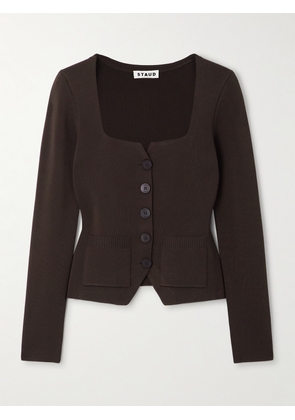 STAUD - Rachela Knitted Cardigan - Brown - x small,small,medium,large