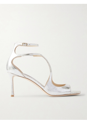 Jimmy Choo - Azia 95 Metallic Textured-leather Sandals - Gold - IT36,IT37,IT37.5,IT38,IT38.5,IT39,IT39.5,IT40,IT40.5,IT41,IT41.5,IT42