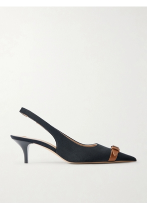 JW Anderson - Buckled Leather-trimmed Velvet Slingback Pumps - Black - IT35,IT36,IT37,IT38,IT39,IT40,IT41,IT42