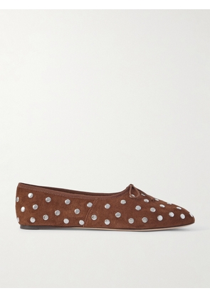 Loeffler Randall - Landon Studded Suede Ballet Flats - Brown - US5,US6,US7,US8,US9,US10,US11,US12