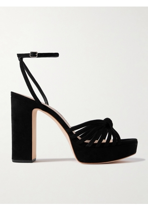 Loeffler Randall - Rivka Knotted Suede Sandals - Black - US5,US6,US7,US8,US9,US10,US11,US12