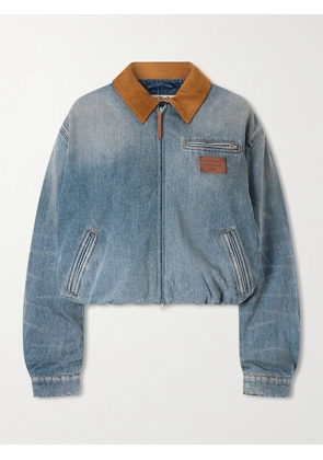 Acne Studios - Suede-trimmed Denim Jacket - Blue - DK32,DK34,DK36,DK38,DK40,DK42