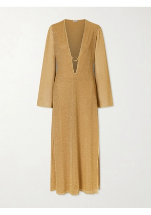 Oséree - Lumière Metallic Stretch-knit Kaftan - Gold - small,medium,large,x large