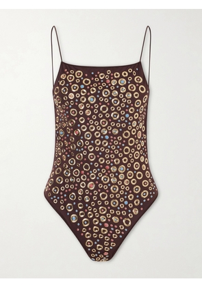 Oséree - Studded Swimsuit - Brown - small,medium,large,x large