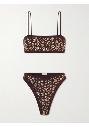Oséree - Studded Bikini - Brown - small,medium,large
