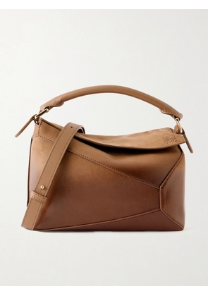 LOEWE - Puzzle Edge Small Patent-nubuck Shoulder Bag - Brown - One size