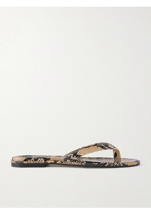 Aeyde - Melody Snake-effect Leather Flip Flops - Animal print - EU 35,EU 36,EU 36.5,EU 37,EU 37.5,EU 38,EU 38.5,EU 39,EU 39.5,EU 40,EU 40.5,EU 41,EU 41.5,EU 42