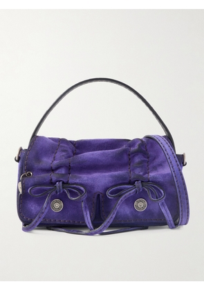 Acne Studios - Micro Distressed Suede Shoulder Bag - Purple - One size