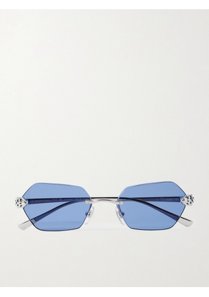 Cartier Eyewear - Panthère De Cartier Rimless Hexagon-frame Silver-tone Sunglasses - One size