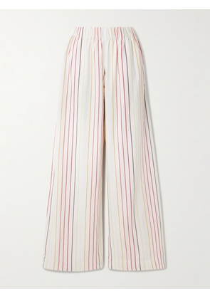 Marrakshi Life - The Palazzo Striped Cotton Wide-leg Pants - White - xx small,x small,small,medium,large,x large,xx large
