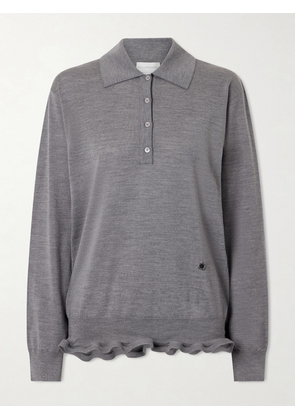 Stella McCartney - Ruffled Wool Polo Shirt - Gray - xx small,x small,small,medium,large,x large