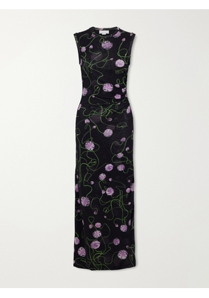 Stella McCartney - Floral-print Knitted Midi Dress - Black - xx small,x small,small,medium,large