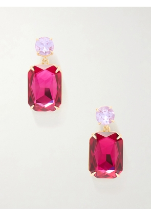 Carolina Herrera - Riviere Gold-tone Crystal Earrings - Pink - One size