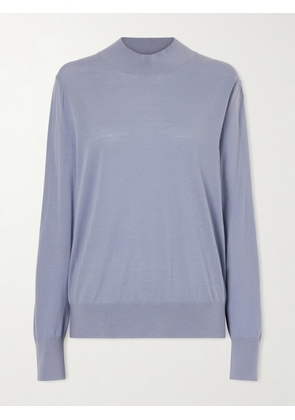 The Row - Nari Wool Mock-neck Sweater - Blue - x small,small,medium,large,x large