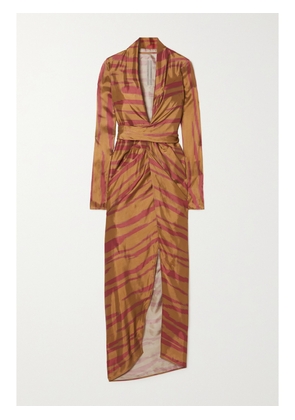 Rick Owens - Printed Satin Wrap Gown - Red - IT38,IT40,IT42,IT44,IT46,IT48