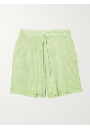 Calle Del Mar - + Net Sustain Ribbed-knit Shorts - Green - small,medium,large