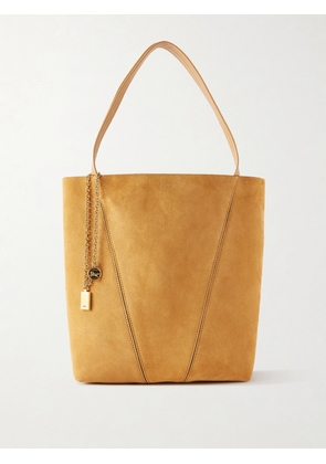 Chloé - Spin Embellished Paneled Suede Tote - Brown - One size