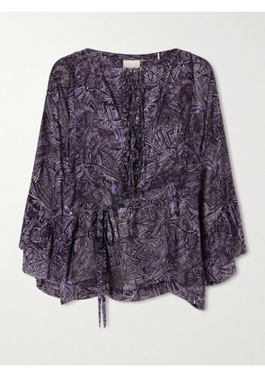 Isabel Marant - Belted Silk Mini Dress - Blue - FR 34,FR 36,FR 38,FR 40,FR 42