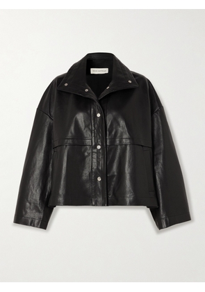 Nour Hammour - Park Oversized Textured-leather Jacket - Black - x small,small,medium,large,x large
