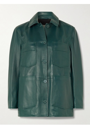 Nour Hammour - Seleste Paneled Leather Jacket - Blue - FR 34,FR 36,FR 38,FR 40,FR 42,FR 44