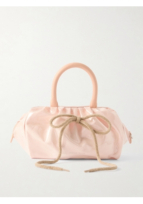 Simone Rocha - Bow-detailed Leather And Chenille-trimmed Vinyl Tote - Pink - One size