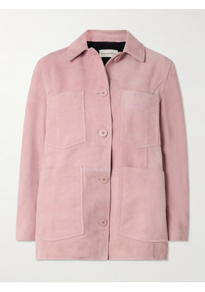 Nour Hammour - Seleste Paneled Distressed Suede Jacket - Pink - FR 34,FR 36,FR 38,FR 40,FR 42,FR 44