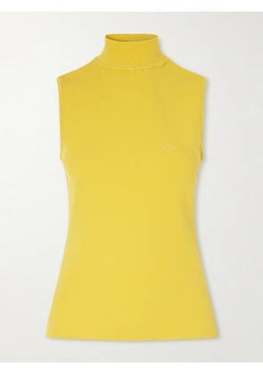 LOEWE - Logo-embroidered Ribbed-knit Turtleneck Top - Yellow - x small,small,medium,large