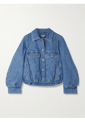 LOEWE - Gathered Denim Jacket - Blue - FR 32,FR 34,FR 36,FR 38,FR 40,FR 42,FR 44