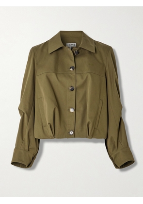 LOEWE - Embroidered Cotton And Silk-blend Jacket - Green - FR 32,FR 34,FR 36,FR 38,FR 40,FR 42,FR 44
