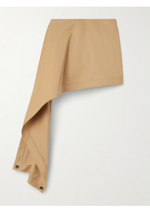 LOEWE - Asymmetric Cotton And Silk-blend Mini Skirt - Neutrals - FR 34,FR 36,FR 38,FR 40,FR 42,FR 44