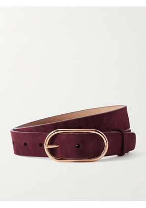 Gabriela Hearst - Link Suede Belt - Burgundy - XS,S,M,L