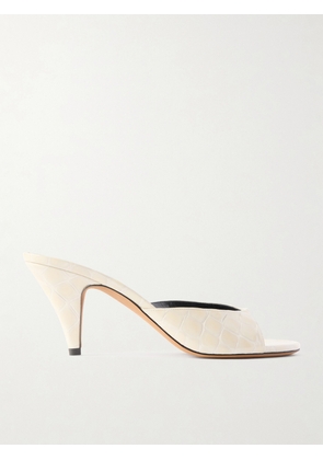 JUDE - Haze Croc-effect Leather Mules - Cream - IT36,IT36.5,IT37,IT37.5,IT38,IT38.5,IT39,IT39.5,IT40,IT40.5,IT41,IT41.5,IT42