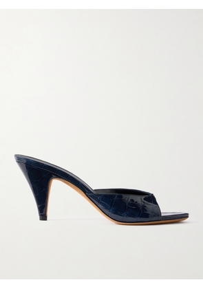 JUDE - Haze Croc-effect Leather Mules - Blue - IT36,IT36.5,IT37,IT37.5,IT38,IT38.5,IT39,IT39.5,IT40,IT40.5,IT41,IT41.5,IT42