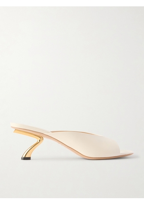 Ferragamo - Igea Leather Mules - White - US5,US5.5,US6,US6.5,US7,US7.5,US8,US8.5,US9,US9.5,US10