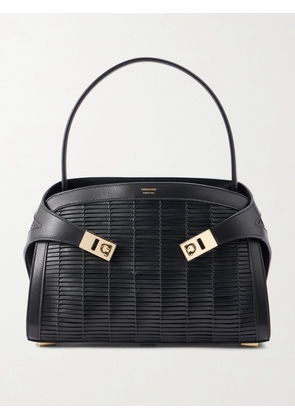 Ferragamo - Hug Small Embellished Leather Tote - Black - One size