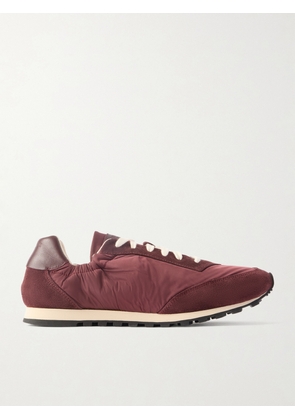 Le Monde Béryl - Slim Runner Suede And Leather-trimmed Shell Sneakers - Burgundy - IT35,IT35.5,IT36,IT36.5,IT37,IT37.5,IT38,IT38.5,IT39,IT39.5,IT40,IT40.5,IT41,IT41.5,IT42