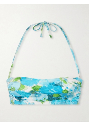 Chloé - Floral-print Bandeau Bikini Top - Blue - FR 34,FR 36,FR 38,FR 40,FR 42,FR 44