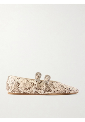 Le Monde Béryl - Claudia Snake-effect Leather Mary-jane Ballet Flats - Animal print - IT35,IT35.5,IT36,IT36.5,IT37,IT37.5,IT38,IT38.5,IT39,IT39.5,IT40,IT40.5,IT41,IT41.5,IT42