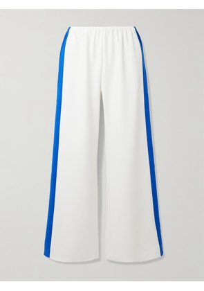 La Ligne - Colby Striped Stretch Recycled-crepe Wide-leg Pants - White - xx small,x small,small,medium,large,x large