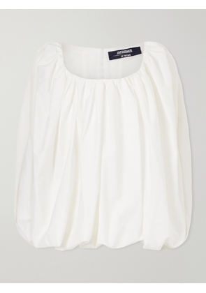Jacquemus - The Lavande Stretch Cotton-blend Voile Blouse - White - FR 32,FR 34,FR 36