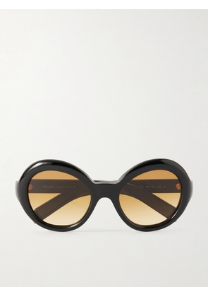 Prada Eyewear - Round-frame Acetate Sunglasses - Black - One size