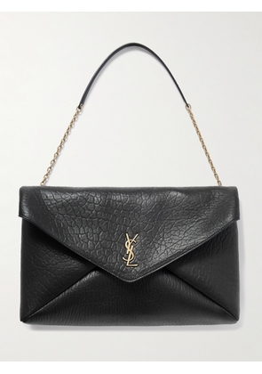 SAINT LAURENT - Envelope Textured-leather Shoulder Bag - Black - One size