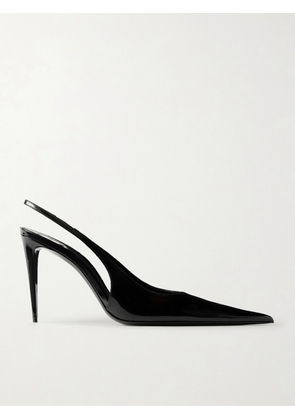 SAINT LAURENT - Guermantes Patent-leather Slingback Pumps - Black - EU 37.5,EU 39.5,EU 35,EU 38.5,EU 41,EU 40,EU 38,EU 37,EU 39,EU 36